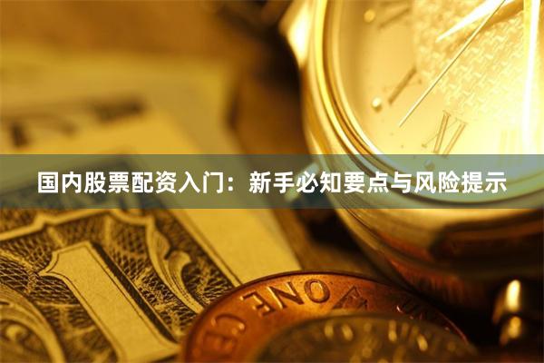 国内股票配资入门：新手必知要点与风险提示